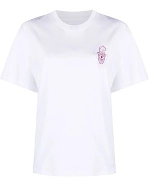 Stand Studio Tops ,Wit ,Katoen Casual T-Shirt Met Korte Mouwen, Wit