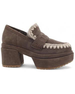 Mou Schoenen ,Bruin ,Leer Wedge Moccasin