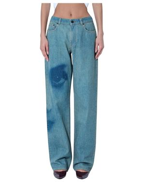Jean Paul Gaultier Jeans ,Blauw ,Denim Wijde Denim Broek