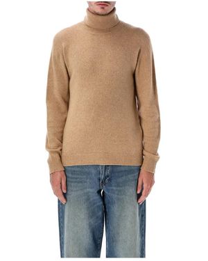 Roberto Collina Truien & Vesten ,Bruin ,Wol High Neck Turtleneck - Blauw