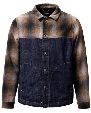 Replay Jassen ,Blauw ,Katoen 12 Oz Katoen Denim M13L0 Jas