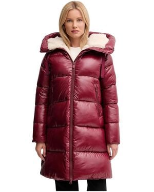 Save The Duck Jassen ,Bruin ,Leer Bella Jacket - Rood