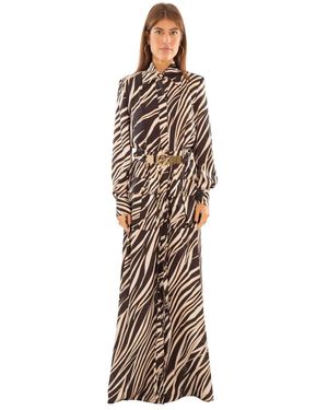 Babylon Animalier side split dress in - Braun