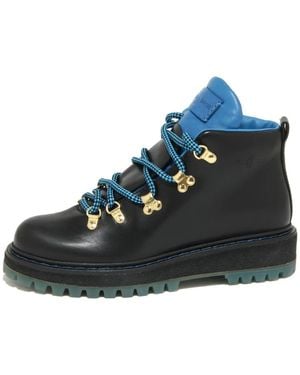 Car Shoe Lace-Up Boots - Blue