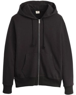 Levi's Hoodies & Sweatvesten ,Zwart ,Katoen Authentic Full Zip Sweatshirt