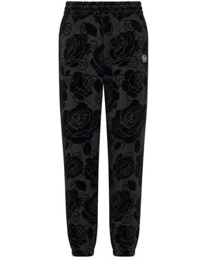 Philipp Plein Broeken ,Zwart ,Jogging Broeken Monogram
