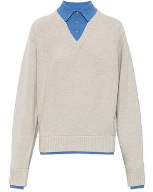 Acne Studios V-Neck Knitwear - Blanco