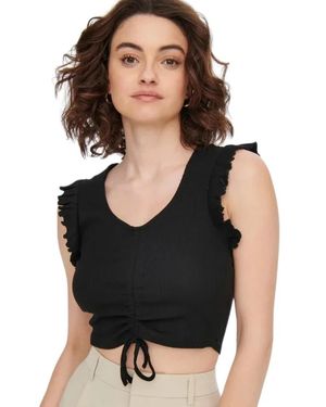 ONLY Tops ,Zwart ,Katoen Casual Katoenen T-Shirt