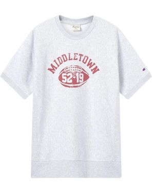 Champion Felpa A Maniche Corte Reverse Weave - Wit