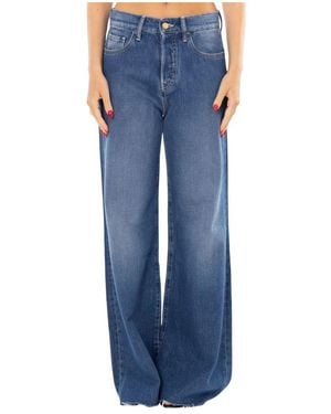 CYCLE Jeans ,Blauw ,Denim Luna Stone Wash Flare Loose Jeans