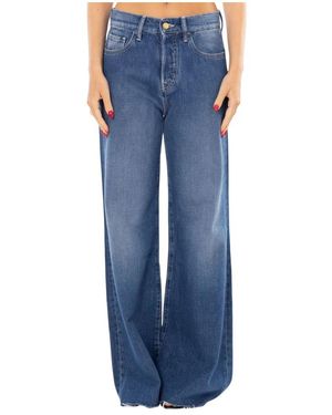 CYCLE Jeans ,Blauw ,Denim Luna Stone Wash Flare Loose Jeans