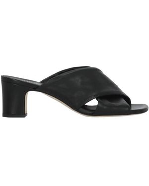Julie Dee Schoenen ,Zwart ,Leer Heeled Mule Sandal