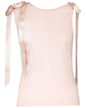Simone Rocha Bow Ribbon Tail Tank Top - Pink