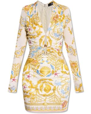 Versace Jurk Met Onderwater Barocco Print - Metallic