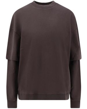 DARKPARK Bruine Geribbelde Crew-Neck T-Shirts En Polos