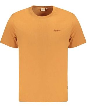 Pepe Jeans Oranges Baumwoll Logo Print T-Shirt