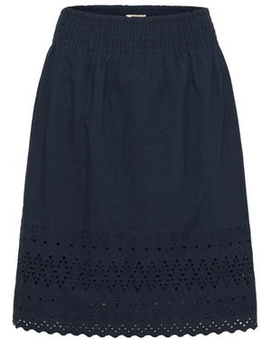 Cream Rokken ,Blauw ,Midi Rokken