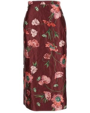 Erdem Belle Epoque Bleistift-Midirock - Rot