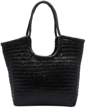 Dragon Diffusion Tassen ,Zwart ,Leer Ns Diagonal Triple Jump Handgeweven Tote
