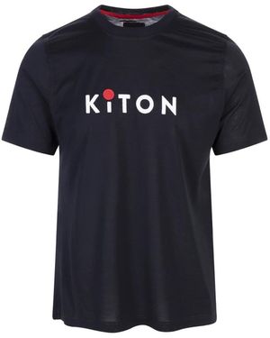 Kiton Blaue T-Shirts Und Polos
