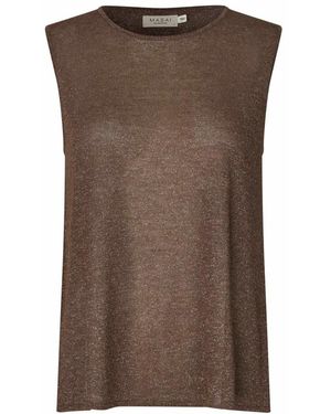 Masai Overhemden ,Bruin ,Mouwloze Blouse
