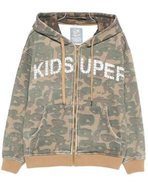 Kidsuper Hoodies & Sweatvesten ,Groen ,Katoen Hd-01 Camouflage Hoodie