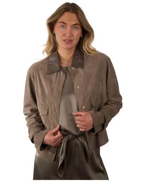 Riani Cropped Suede-Look Jacket - Braun