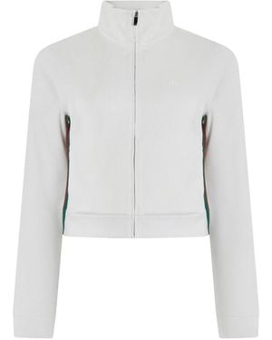 Gucci Rib Cotton Jersey Rits Sweatshirt Met Web - Grijs
