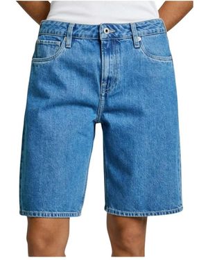 Pepe Jeans Korte Broeken ,Blauw ,Denim Denim Shorts