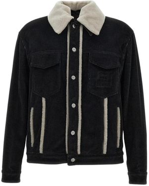 Fendi Jassen ,Zwart ,Katoen Blouson