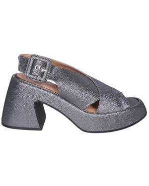 Ganni Sandalias metálicas para mujeres aw 23 - Gris