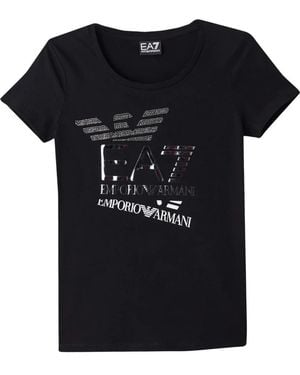 EA7 Tops ,Zwart ,T-Shirts Met Korte Mouwen