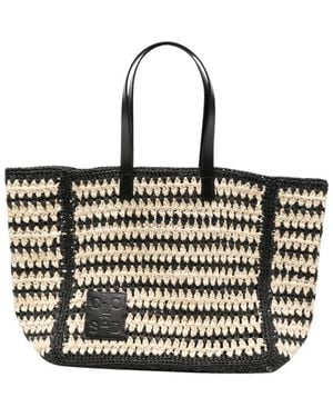 Closed Tassen ,Zwart ,Straw Tote Bag