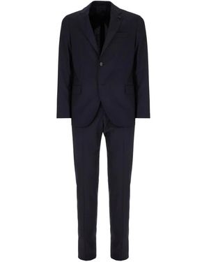 Lardini Kostuums ,Blauw ,Tweed Single Breasted Suit - Zwart