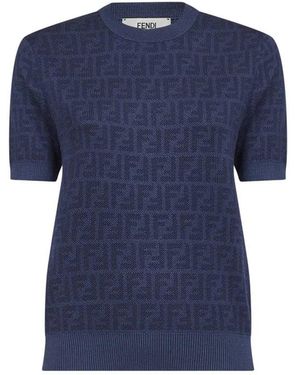 Fendi Round-Neck Knitwear - Blue
