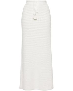 Self-Portrait Rokken ,Wit ,Pailletten Paillet Maxi Rok Ivoor Wit