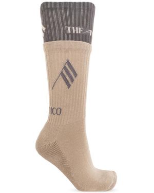 The Attico Socken Mit Logo - Braun