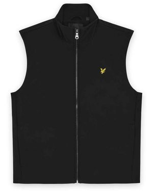 Lyle & Scott Jassen ,Zwart ,Polyester Mesh Back Softshell Funnel Neck Gilet