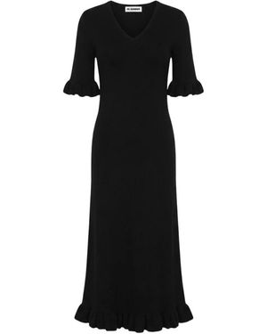 Jil Sander Gebreide Jurk - Zwart