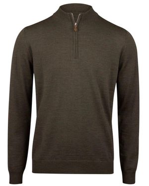 Stenströms Grüner texturierter merinowoll-halb-reißverschluss-pullover