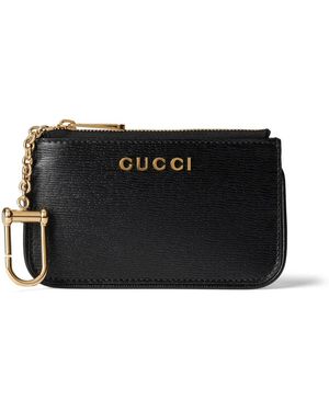 Gucci Script Zip Key Case - Zwart
