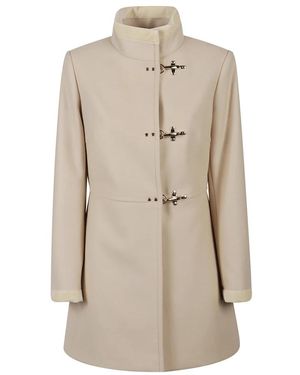Fay Single-Breasted Coats - Neutro