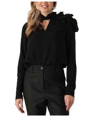 Jansen Amsterdam Overhemden ,Zwart Blouses S181 Blouse Arlette