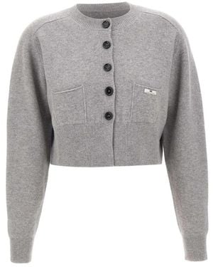 Elisabetta Franchi Truien & Vesten ,Grijs ,Wol Wol En Kasjmier Vest