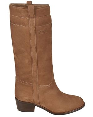 Fay Schoenen ,Bruin ,Leer Stijlvolle Hoge Laarzen