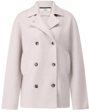 SMINFINITY Jassen ,Kasjmier Relaxed Double-Breasted Jas - Naturel