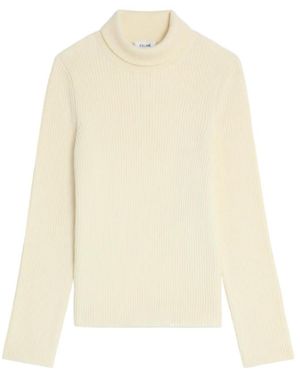 Celine Rollkragentop Aus Gestreifter Wolle - Natur