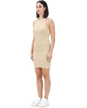 hinnominate Beiges Kurzes Strickkleid - Weiß