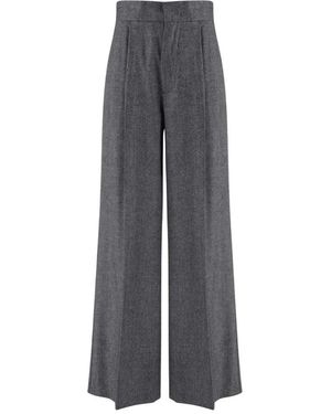 Sa Su Phi Maßgeschneiderte Hose Aus Stretch-Wolle Und Kaschmir - Grau
