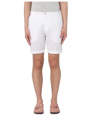 120% Lino Weiße Leinen Shorts Für Männer